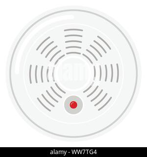 Smart Standalone rivelatore di fumo icona isolati su sfondo bianco. Illustrazione Vettoriale