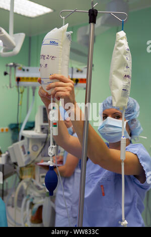 Anestesia, infermiere, operazioni, ospedale, Cechia Foto Stock