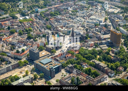 Vista aerea, centro principale Gelsenkirchen-City, panoramica del centro citta', Centro commerciale, Gelsenkirchen, Ruhrgebiet, Nord Reno-Westfalia, Germania Foto Stock