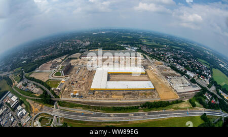 Ex stabilimento Opel di Bochum, DHL Logistics Center su OPEL maggese, tangente tra Nordhausen anello e un448 autostrada a sud di ex Opel impianto 1 area, ora contrassegnare 51 Â° 7, Ruhrgebiet, Nord Reno-Westfalia, Germania Foto Stock