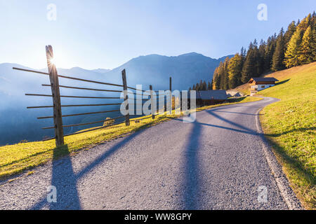 Hochberg, maso di montagna, Innervilgratental, Valle di Villgraten, Tirolo orientale, Austria, Europa Foto Stock