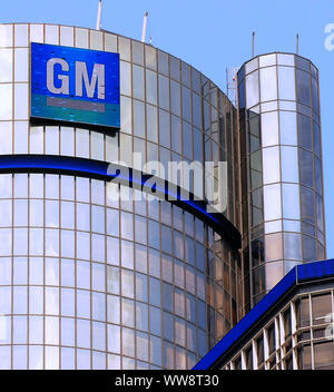 Detroit, Michigan, Stati Uniti d'America. 31 Luglio, 2019. La General Motors World Headquarters office è visto a Detroit il centro del Rinascimento. Credito: Paul Hennessy SOPA/images/ZUMA filo/Alamy Live News Foto Stock