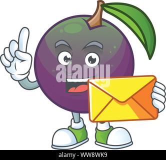 Con busta mature star carattere Apple su sfondo bianco Illustrazione Vettoriale