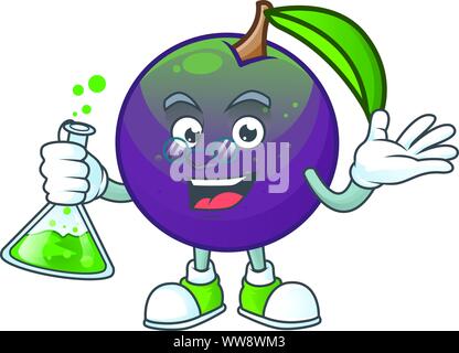 Il Professor mature star carattere Apple su sfondo bianco Illustrazione Vettoriale