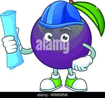 Architetto mature star carattere Apple su sfondo bianco Illustrazione Vettoriale