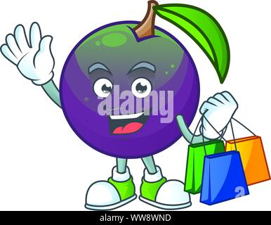 Shopping stella maturo carattere Apple su sfondo bianco Illustrazione Vettoriale