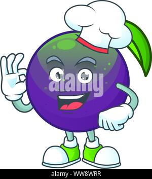 Chef stella maturo carattere Apple su sfondo bianco Illustrazione Vettoriale