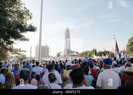 La Havana Cuba marzo a sostegno del lavoratore internazionale del giorno nel 2018. Foto Stock