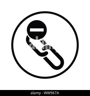 Collegamento elimina, rotte, scollegato icona di connessione Illustrazione Vettoriale