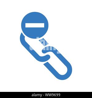 Collegamento elimina, rotte, scollegato icona di connessione Illustrazione Vettoriale