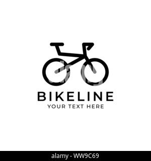 Linea di bicicletta graphic design template vettore isolato Illustrazione Vettoriale