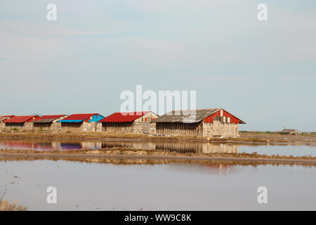 Famosi campi di sale di Kampot, Cambogia Foto Stock