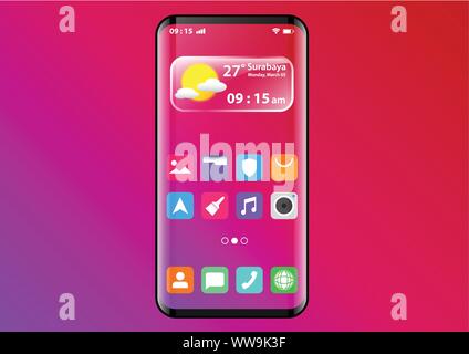Illustrazione Vettoriale smartphone interfaccia utente Illustrazione Vettoriale