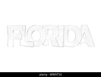 Florida. Isolato di stato USA nomi con sfondo bianco Foto Stock