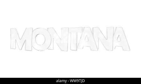 Montana. Isolato di stato USA nomi con sfondo bianco Foto Stock