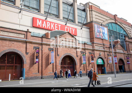 Haymarket a Sydney, Market City Shopping Mall il quale alloggia Paddys del mercato e di altri negozi e negozi,centro di Sydney, Australia Foto Stock