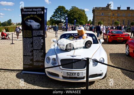 Bentley Continental GT in mostra nella grande corte a Blenheim Palace il 8 settembre 2019 Foto Stock