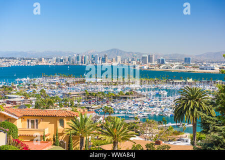 San Diego, California, Stati Uniti d'America cityscape sulla baia. Foto Stock