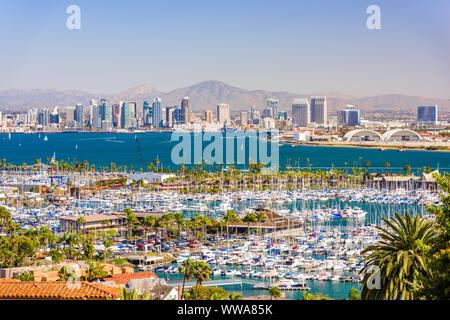 San Diego, California, Stati Uniti d'America cityscape sulla baia. Foto Stock