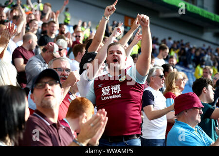 Burnley ventole celebrare in stand durante il match di Premier League al AMEX Stadium, Brighton. Foto Stock