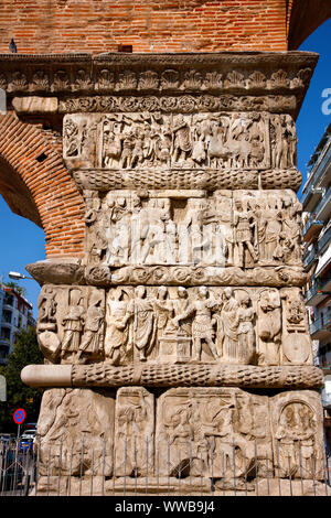 'Dettaglio' dall'Arco di Galerio, noto anche come "Kamara' uno dei monumenti più importanti di Salonicco, Grecia. Foto Stock