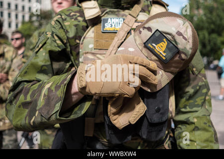 Columbus, Stati Uniti d'America. Xiv Sep, 2019. Hat di un attivista durante un pro-gun rally contro la pistola generale agenda di controllo a Columbus. Credito: SOPA Immagini limitata/Alamy Live News Foto Stock