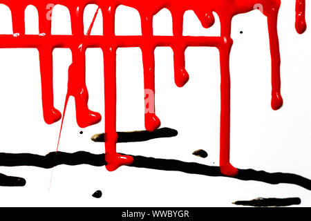 Flussi di vernice rossa Foto Stock