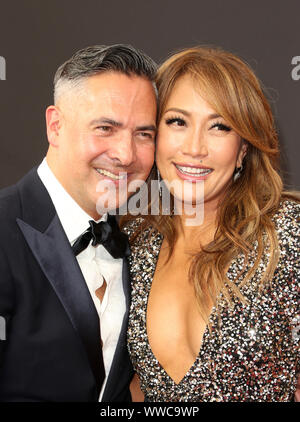 Los Angeles, Stati Uniti d'America. Xiv Sep, 2019. Raj Kapoor, Carrie Ann Inaba, a 2019 Creative Arts Emmy Awards presso il Microsoft Theatre di Los Angeles, la California il 14 settembre 2019. Credito: Faye Sadou/media/punzone Alamy Live News Foto Stock