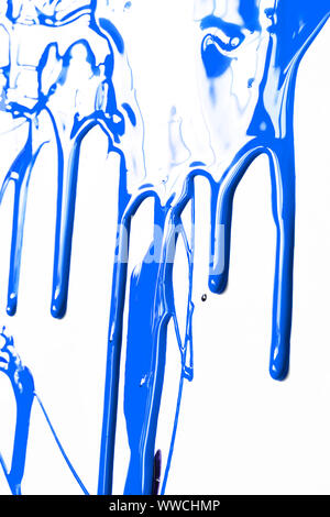Close up di vernice blu Foto Stock