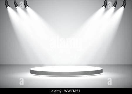 Rotonda bianca podio. Il piedistallo. Scena. Illustrazione Vettoriale. Illustrazione Vettoriale