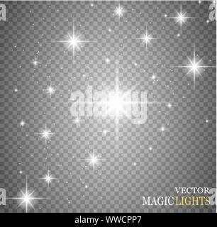 Candela di effetto di luce. Star burst con bagliori. Illustrazione Vettoriale