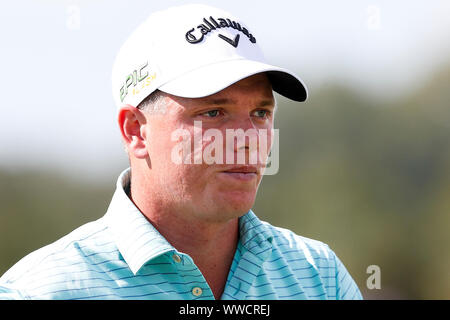 Badhoevedorp, Paesi Bassi. Xv Sep, 2019. BADHOEVEDORP, 15-09-2019, la International, Tour Europeo. Callum Shinkwin durante la KLM olandese aperta 2019 intorno a quattro Credito: Pro scatti/Alamy Live News Foto Stock