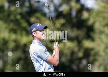 Badhoevedorp, Paesi Bassi. Xv Sep, 2019. BADHOEVEDORP, 15-09-2019, la International, Tour Europeo. Matt Wallace durante la KLM olandese aperta 2019 intorno a quattro Credito: Pro scatti/Alamy Live News Foto Stock