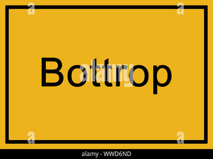 Tipico tedesco città giallo segno Bottrop Foto Stock