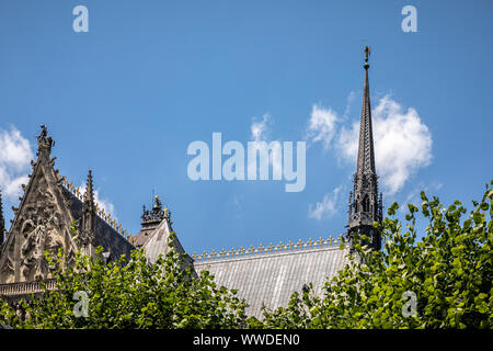 La cattedrale di Notre-dame de Reims, Francia. Foto Stock