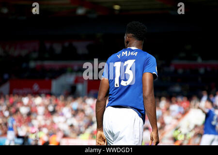 Bournemouth, Regno Unito. Xv Sep, 2019. Yerry Mina di Everton durante il match di Premier League tra Bournemouth e Everton presso la vitalità Stadium, Bournemouth, Inghilterra il 15 settembre 2019. Foto di Tom Smeeth. Solo uso editoriale, è richiesta una licenza per uso commerciale. Nessun uso in scommesse, giochi o un singolo giocatore/club/league pubblicazioni. Credit: UK Sports Pics Ltd/Alamy Live News Foto Stock