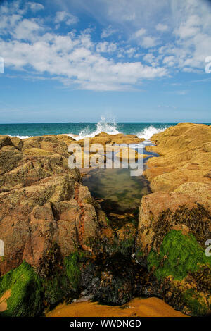 Un estate spiaggia di scena a Plemont Beach, Jersey, Isole del Canale Foto Stock