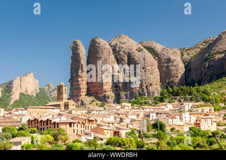 Mallos de Agüero, Huesca, Spagna Foto Stock