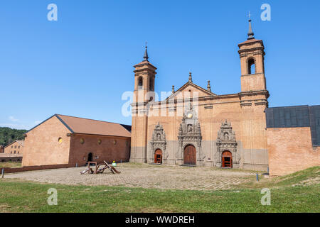 Il Monastero reale di San Juan de la Peña vicino a Jaca - nuovo monastero -, Huesca, Spagna Foto Stock