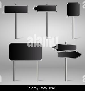 Set di segnaletica stradale isolato su sfondo bianco. Illustrazione Vettoriale Illustrazione Vettoriale
