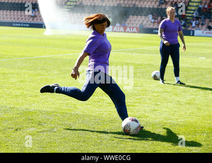 Londra, Inited unito. Xv Sep, 2019. LONDON, Regno Unito 15 Settembre. manager Karen Colline del Tottenham Hotspur LFC durante la Barclaycard FA DONNA Sperone League tra Tottenham Hotspur e Liverpool presso l'Alveare Stadium, Londra, Regno Unito il 15 settembre 2019 Credit: Azione Foto Sport/Alamy Live News Foto Stock