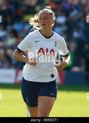 Londra, Inited unito. Xv Sep, 2019. LONDON, Regno Unito 15 Settembre. Anna Filbey del Tottenham Hotspur Ladies durante la Barclaycard FA DONNA Sperone League tra Tottenham Hotspur e Liverpool presso l'Alveare Stadium, Londra, Regno Unito il 15 settembre 2019 Credit: Azione Foto Sport/Alamy Live News Foto Stock