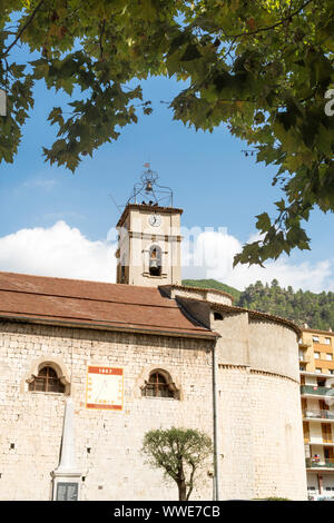 Chiesa o Église Notre-Dame-de-lAssomption in Puget-Théniers, Francia, Europa Foto Stock