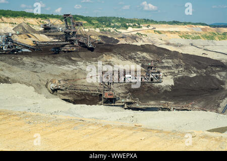 Big Machin - Miniere di carbone escavatore miniera. , Kolubara Lazarevac, Serbia Foto Stock