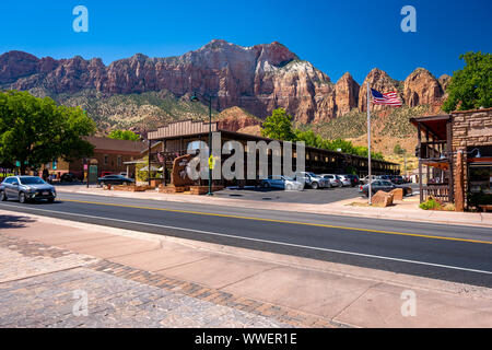Springdale, Utah, Stati Uniti d'America - una piccola città vicino al Parco Nazionale di Zion Foto Stock