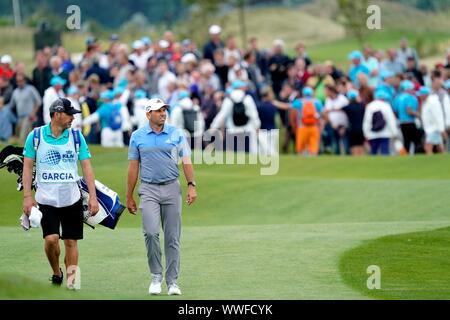 Badhoevedorp, Paesi Bassi 15 Settembre, 2019. Sergio Garcia ESP vince il KLM Open del 15 settembre 2019 nel villaggio di Badhoevedorp, Paesi Bassi. Credito: Sander Chamid/SCS/AFLO/Alamy Live News Foto Stock