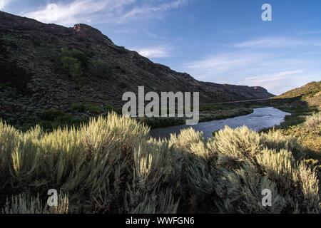 Arroyo Hondo vicino al Rio Grande, Contea di Taos, New Mexico, USA Foto Stock