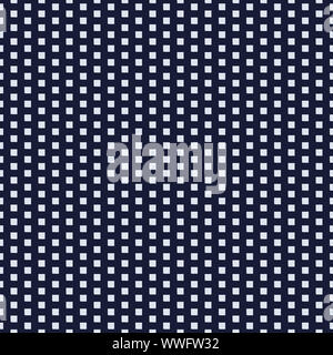 Quadrato bianco stampato su sfondo blu scuro - Seamless pattern Foto Stock