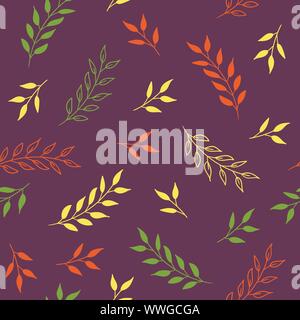 Foglie di autunno seamless pattern. Vettore sfondo luminoso per il design tessile Illustrazione Vettoriale