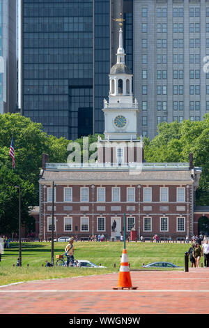 Independence Hall e l'Independence National Park, Philadelphia Foto Stock